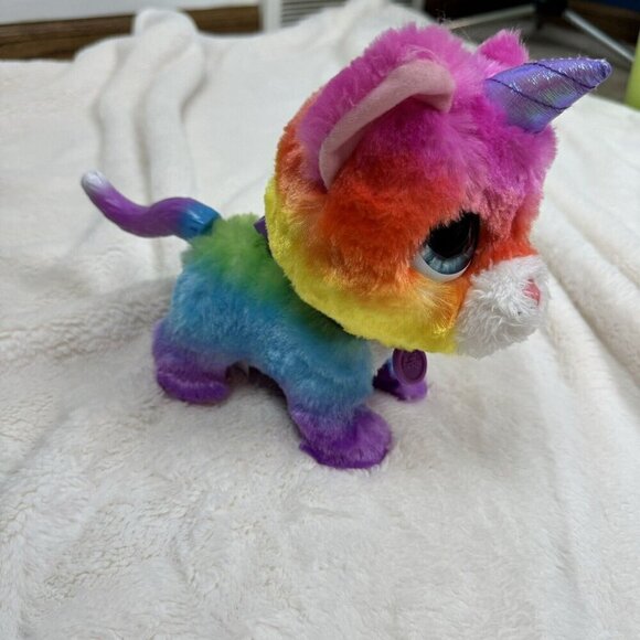 Fur Real FurReal Friends Rainbow Cat Unicorn Push Walk Your Pet Works No Leash - Picture 1 of 10